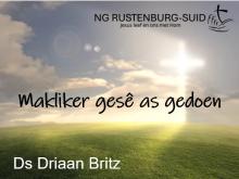 Makliker gesê as gedoen